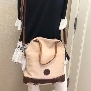 Le Papillon canvas and leather crossbody